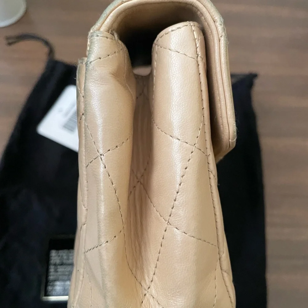 Vintage Chanel Mini Kelly Flap Bag Beige Lambskin Leather Top Handle - Picture 4 of 11